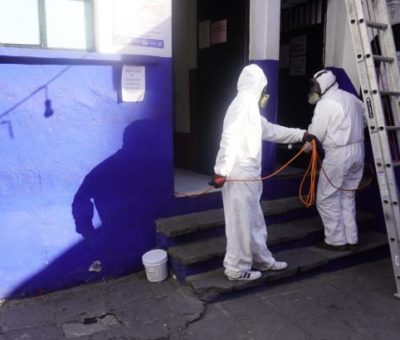 Desinfectan instalaciones de la Policía Preventiva en Guanajuato Capital