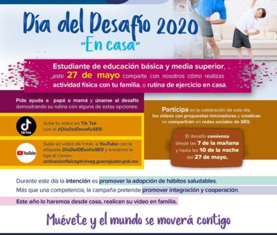 SEG invitó al #DíaDelDesafioSeg para promover la actividad física desde casa