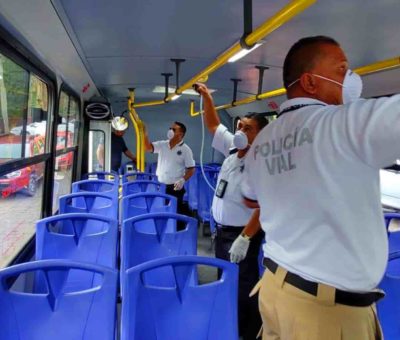 Brigada Sanitizante de Guanajuato Capital brinda servicio al transporte público