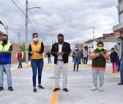 Concluyen pavimentaciones en calle Río Lerma de Apaseo el Grande