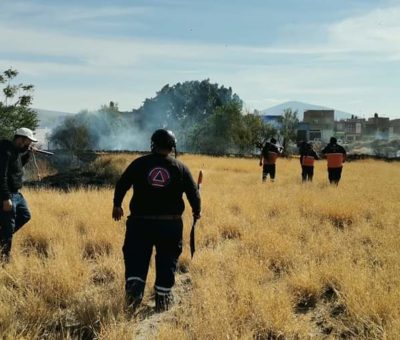 Atienden incendios de baldíos en Cortazar