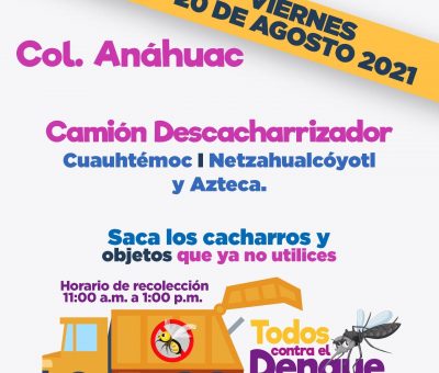 Invitan a vecinos de la colonia Anáhuac en Silao a sacar sus cacharros y evitar criaderos del mosco del dengue