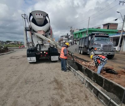 Trabajos de pavimentación del bulevar Francisco Villa, en León, presenta avance del 76.48%