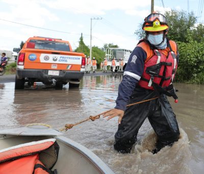 Siguen acciones del Consejo Estatal de Protección Civil del Estado en zonas afectadas por inundaciones en Abasolo