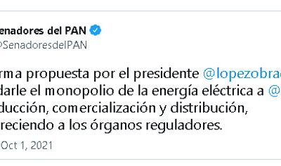 Grave retroceso, reforma de López Obrador CFE: GPPAN