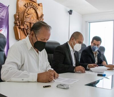 Firma Ariel Corona convenio de colaboración con Secretaría de Seguridad