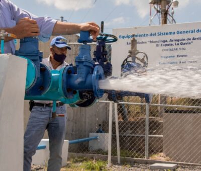 Mejoran servicio de agua con rebombeo en comunidades altas de Cortazar