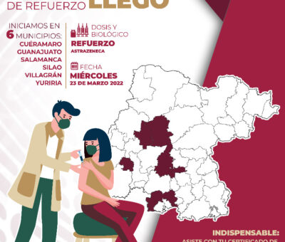 Guanajuato se acerca a concluir su etapa de refuerzo de inmunización contra COVID-19 para todos los grupos poblacionales