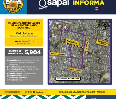 Renovará SAPAL la red sanitaria de la colonia Azteca