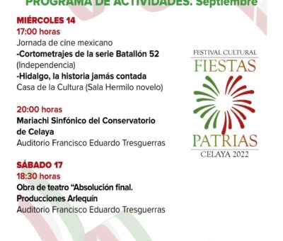 Programa del festival cultural «Fiestas Patrias 2022»
