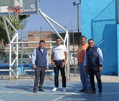 Rehabilitan cuatro canchas de baloncesto en colonias y comunidades