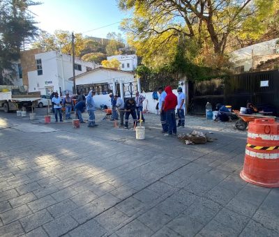 Realizan trabajos de mantenimiento correctivo en Paseo de la Presa