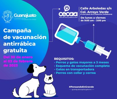 Impulsa Guanajuato Capital su campaña de vacunación antirrábica gratuita