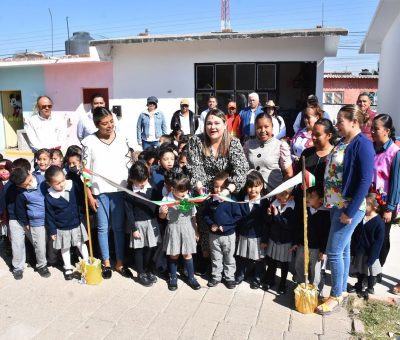Chío Cervantes supervisa obras de apoyo a Instituciones Educativas