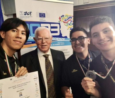 Estudiantes de la ENMS de Salvatierra obtienen medalla de plata en el concurso Los jóvenes en la ciencia, en Italia