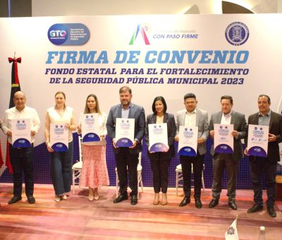 Municipios firman convenios de adhesión al Fondo Estatal para el Fortalecimiento de la Seguridad Pública