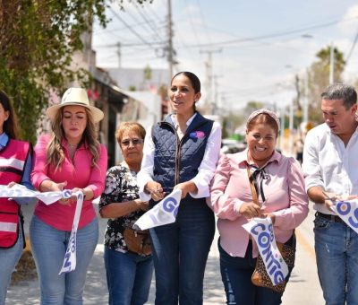 Inauguran Navarro y Libia la tercera etapa de la calle Lomas de San Francisco