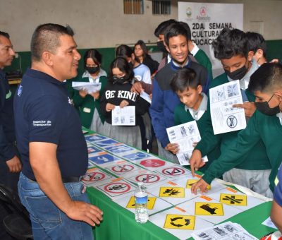 Llevan actividades de Educación Vial a Secundaria Nicolás Bravo