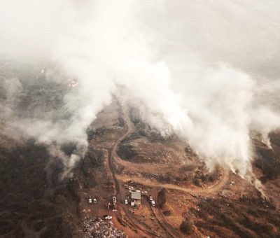 Determina Navarro extender un día más alerta por incendio en relleno sanitario