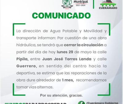 Comienza rehabilitación de línea de conducción de tanque de regulación