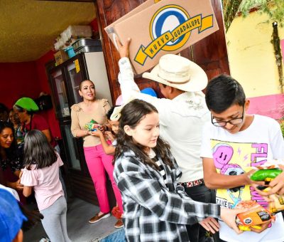 Niñas, niños y adolescentes de Guanajuato donan una tonelada de alimentos a la Cocina Solidaria Permanente