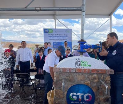 Benefician con obras de agua potable a familias de comunidades del municipio de San Felipe