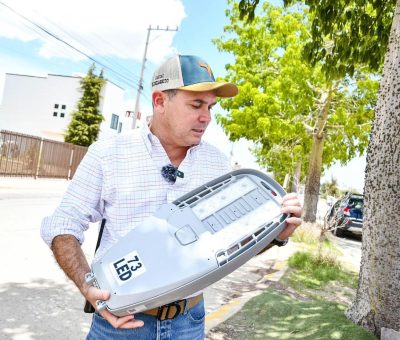 Instala Navarro primeras 70 luminarias LED en Villas de Guanajuato para ahorrar energía