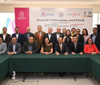 Firma Irapuato convenio de colaboración con Fundación UNAM Capítulo Guanajuato