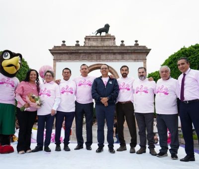 Organiza IMSS Guanajuato Caminata Rosa para conmemorar lucha contra el cáncer de mama, con  participación de 800 personas