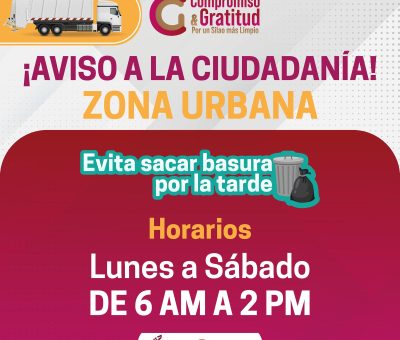 El Gobierno Municipal de Silao hace llamado a los ciudadanos a sacar su basura sólo por la mañana