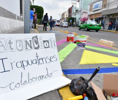 Disfrutan artistas de intervenir espacios en Irapuato