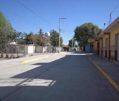 Gracias a la gestión municipal se construyó la segunda etapa de la calle Madero en la comunidad de Mezquite de Sotelo de la mano de la SEDESHU