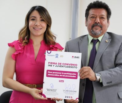Firma JuventudEsGTO convenio con INE Guanajuato para fortalecer valores cívicos y democráticos