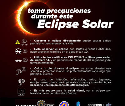Exhortan a ciudadanía a tomar precauciones ante eclipse total de sol