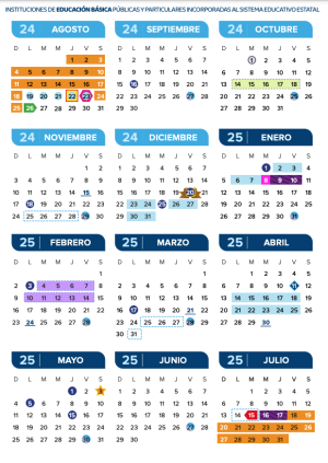 Calendario escolar 2024 a 2025 guanajuato 3