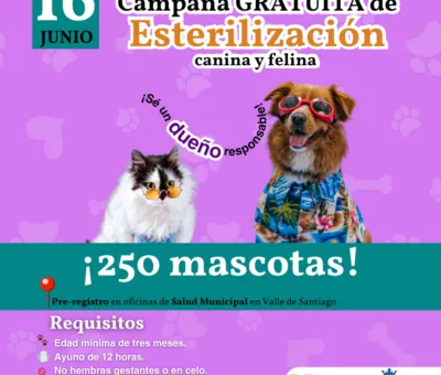 SSG presenta la segunda campaña de esterilización canina y felina en Valle de Santiago