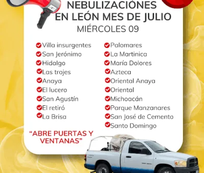 SSG anuncia nebulizaciones por diferentes zonas del municipio de León