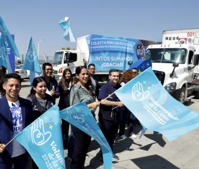 Envían el Voluntariado de la Gente y DIF Estatal caravana con 41 mil artículos para familias afectadas por las lluvias