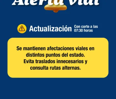 Actualización de cierres viales en Guanajuato