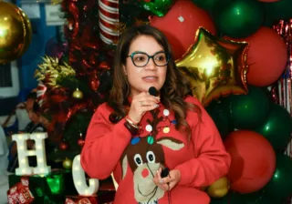 El Hospital Comunitario de Villagrán llevó a cabo el encendido de su árbol navideño