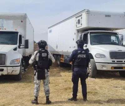 Cateo en Juventino Rosas: aseguran tractocamiones y mercancía 