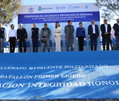 Disciplina y excelencia académica distinguen a 63 cadetes del Bachillerato Militarizado León II en Guanajuato