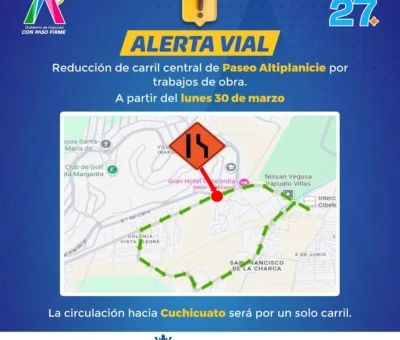  HABRÁ AJUSTES TEMPORALES EN CIRCULACIÓN DE BULEVAR A VILLAS