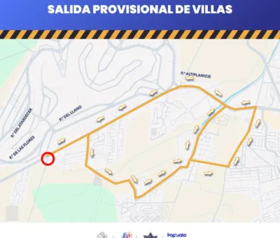 HABILITAN SALIDA ALTERNA EN VILLAS DE IRAPUATO POR OBRAS DE MODERNIZACIÓN