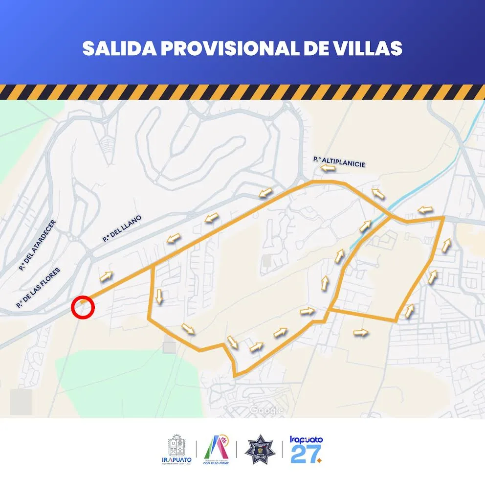 HABILITAN SALIDA ALTERNA EN VILLAS DE IRAPUATO POR OBRAS DE MODERNIZACIÓN