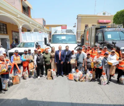 RESPALDA MURICIO ESTEFANÍA A LAS FAMILIAS CORTAZARENSES: ENTREGA APOYOS SOCIALES, INSUMOS AGRICOLAS Y RECONOCE AL PERSONAL DE LIMPIA