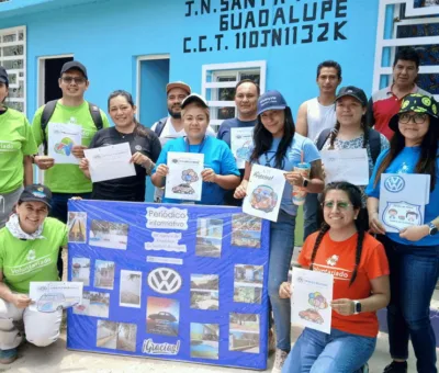 Voluntarios de Volkswagen de México suman esfuerzos para renovar espacios escolares en comunidad de Silao